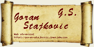 Goran Stajković vizit kartica